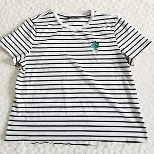 Shein cactus striped tee shirt t-shirt casual comfy